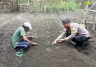 Wujudkan-Ketahanan-Pangan,-Bhabinkamtibmas-Polres-Nganjuk-Ajak-Warga-Manfaatkan-Lahan-Sela