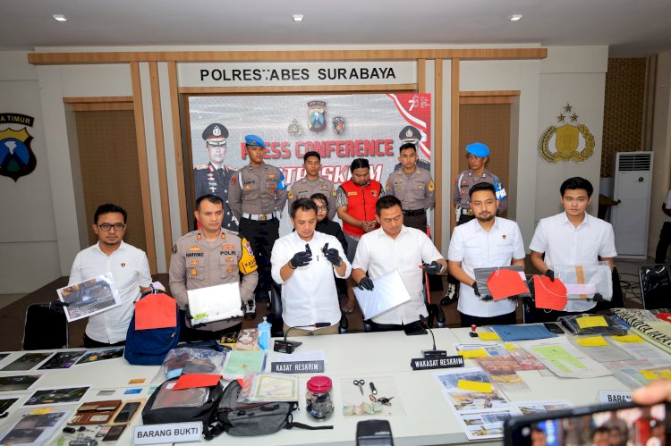 Polisi Berhasil Amankan Tersangka Pencurian Spesialis Pecah Kaca Mobil di Surabaya