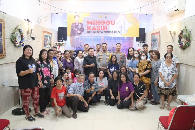 Minggu Kasih dan Bakti Sosial Polresta Sidoarjo di Gereja Mahanaim Pondok Mutiara Sidoarjo