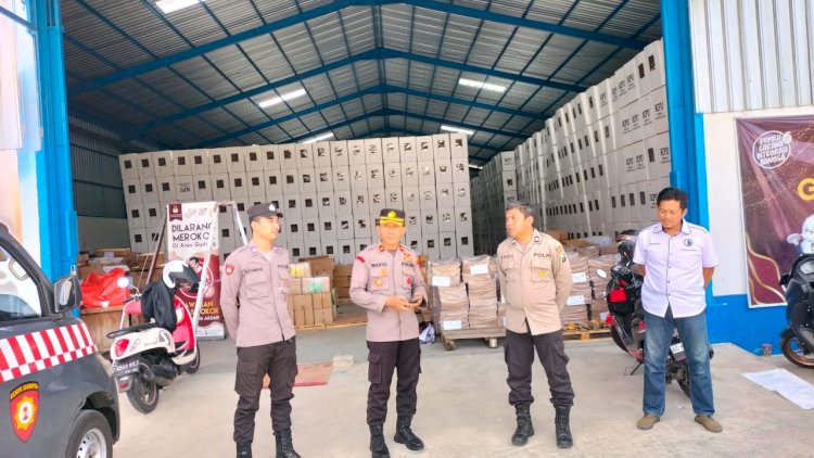 Polres Tulungagung Siagakan Personel untuk Pengamanan Gudang KPU dan Proses Pelipatan Surat Suara Pemilu 2024