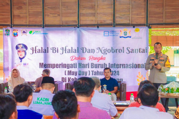 Perayaan May Day, Kapolres Lumajang Ngobrol Santai Bersama Serikat Buruh