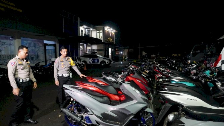 Respon Cepat Aduan Masyarakat, Polisi Berhasil Amankan 52 Motor Diduga Balapan Liar di Bangkalan