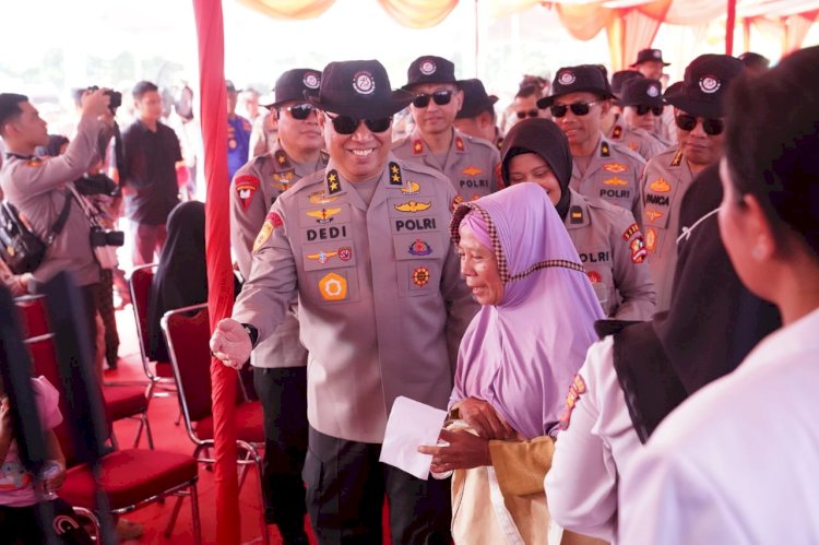 SSDM Polri Gelar Bakti Sosial Dalam Rangka Hari Bhayangkara ke-78 di Lahan Pusat Pembinaan SDM UNGGUL Polri