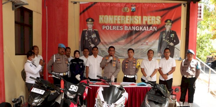 Polres Bangkalan Amankan 3 Tersangka Spesialis Curanmor yang Beraksi di 14 TKP