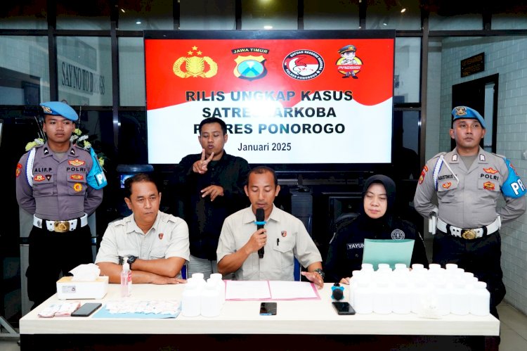 Polres Ponorogo Berhasil Amankan Puluhan Ribu Pil Double L dari Tiga Tersangka Pengedar