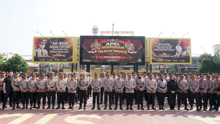 Kapolresta Sidoarjo Pimpin Apel Siaga Kamtibmas, Tekankan Deteksi Dini dan Kesiapsiagaan Personel
