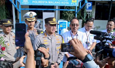 Dukung-Kurangi-Gas-Buang,-Kapolresta-Malang-Kota-Lounching-SPKLU,-Hasil-Kolaborasi-dengan-PT-PLN
