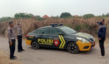 Cegah-Karhutla,-Polsek-Buduran-Pantau-Lahan-Kosong-dan-Imbau-Warga-Waspada