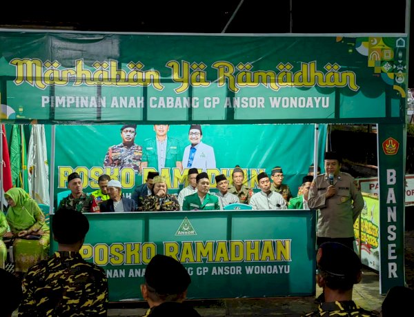 Polsek Wonoayu Hadiri Pembukaan Posko Ramadhan Ansor