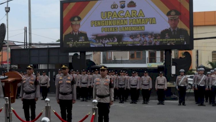 Polres Lamongan Kukuhkan Pamapta: Wujud Komitmen Polri Tingkatkan Pelayanan dan Kepercayaan Publik